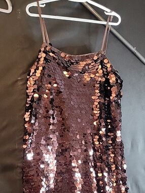 a new day Brown Sequin Slip Dress
